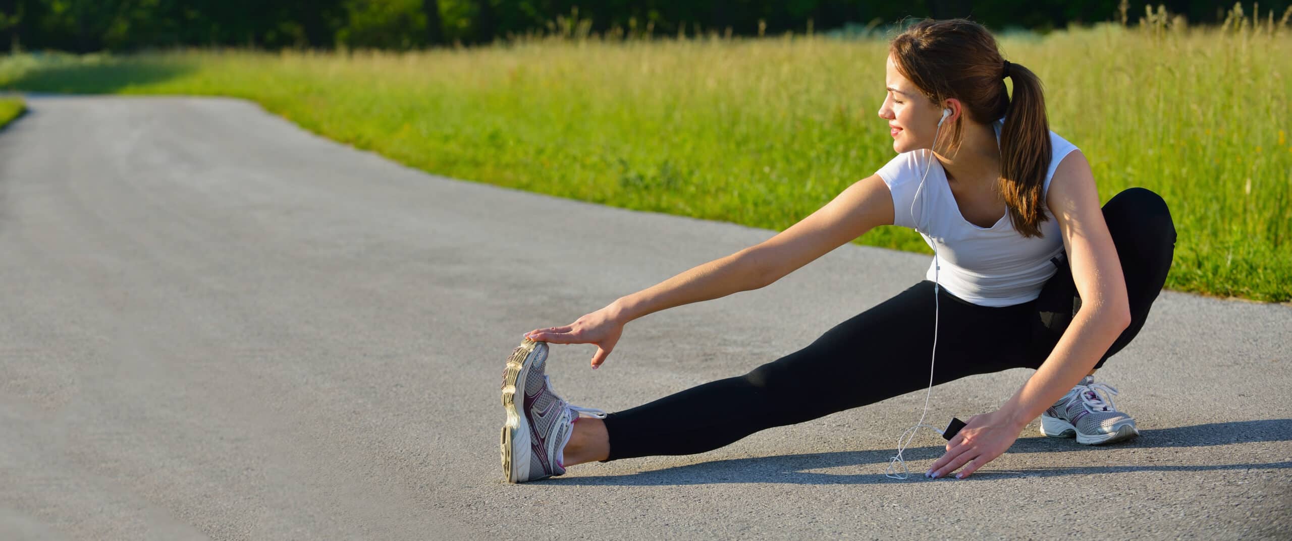 healthy young woman stretching before Fitness and Exercise